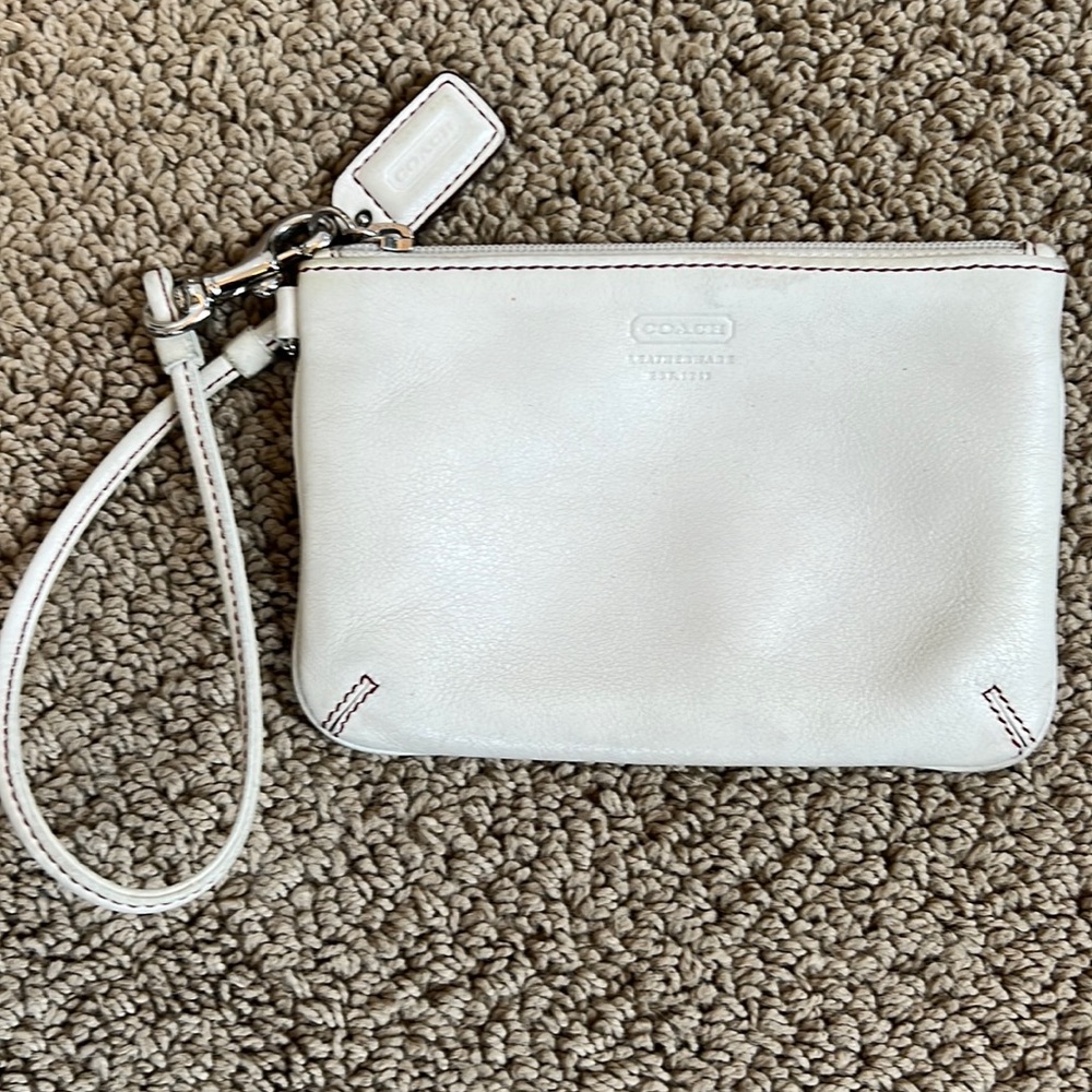 Coach Wristlet - White Leather